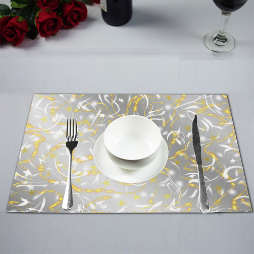 colored pattern in gold silver Placemat 12''x18''