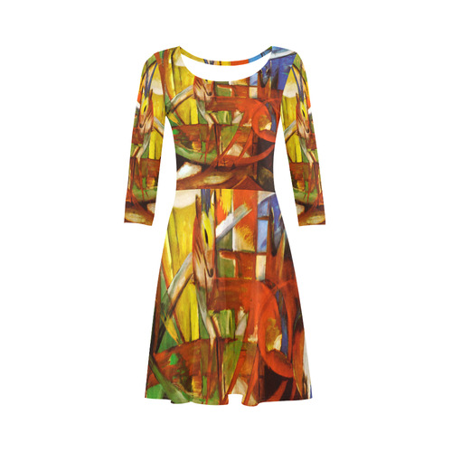 Gazelles by Franz Marc 3/4 Sleeve Sundress (D23)