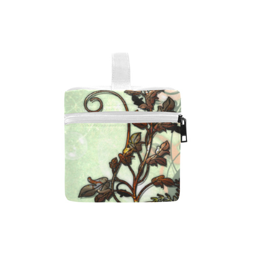 Flower power on soft green background Lunch Bag/Large (Model 1658)