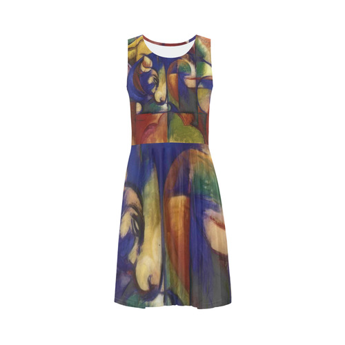 The resting bull by Franz Marc Sleeveless Ice Skater Dress (D19)