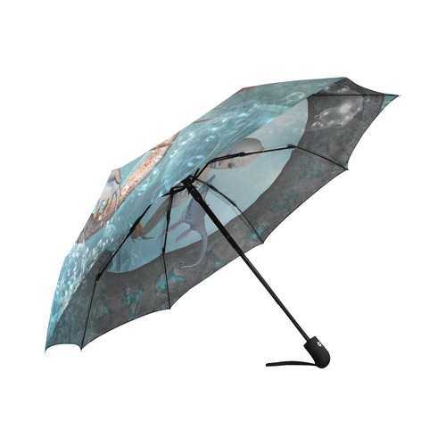 Beautiful mermaid with seadragon Auto-Foldable Umbrella (Model U04)