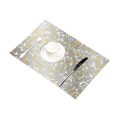 colored pattern in gold silver Placemat 12''x18''