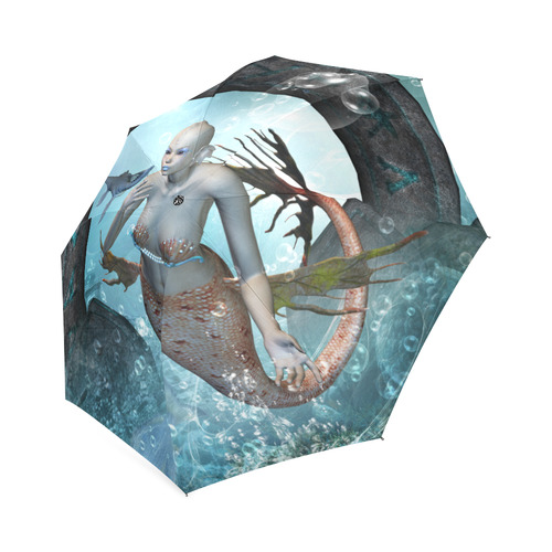 Beautiful mermaid with seadragon Foldable Umbrella (Model U01)