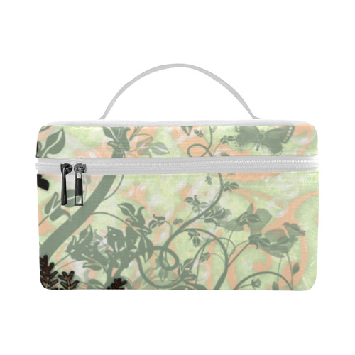 Flower power on soft green background Lunch Bag/Large (Model 1658)