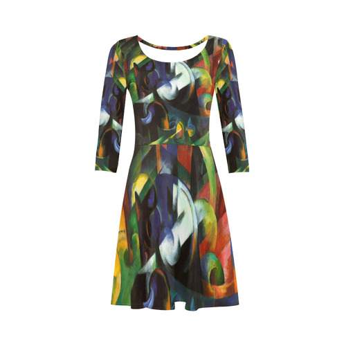 Picture With Cows by Franz Marc 3/4 Sleeve Sundress (D23)