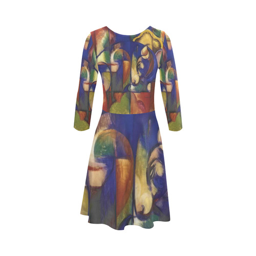 The resting bull by Franz Marc 3/4 Sleeve Sundress (D23)