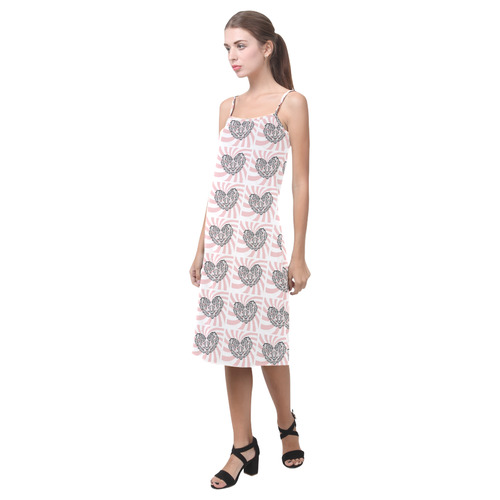 Love Conquers Hate Pattern Alcestis Slip Dress Alcestis Slip Dress (Model D05)