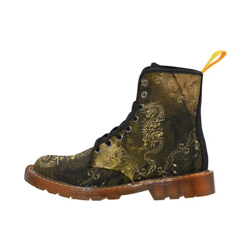 Wonderful chinese dragon in gold Martin Boots For Women Model 1203H