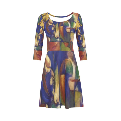 The resting bull by Franz Marc 3/4 Sleeve Sundress (D23)