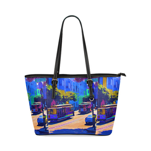 SanFrancisco_20170101_by_JAMColors Leather Tote Bag/Large (Model 1640)