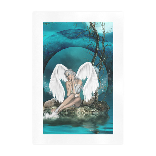 The beautiful white swan fairy Art Print 19‘’x28‘’