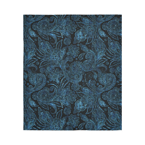 Elegant blue flower glitter look Cotton Linen Wall Tapestry 51"x 60"