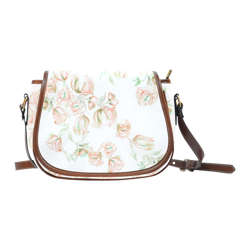 Chinese Peonies 4 Saddle Bag/Small (Model 1649) Full Customization