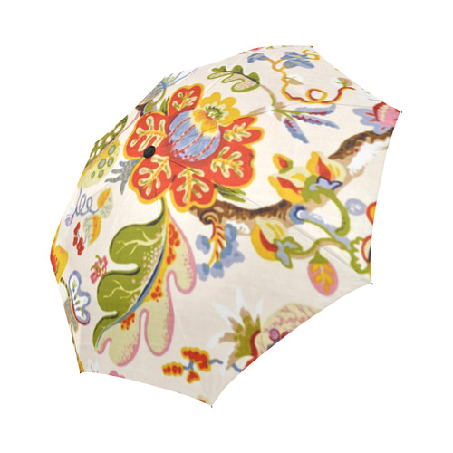 Jacobean Embroidery Fine Art Floral Auto-Foldable Umbrella (Model U04)