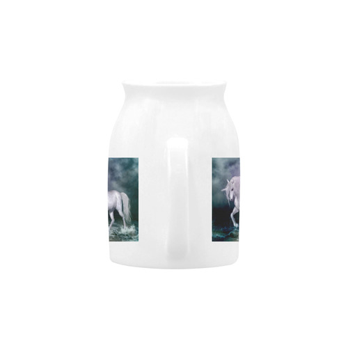 Wonderful white unicorn on the beach Milk Cup (Small) 300ml