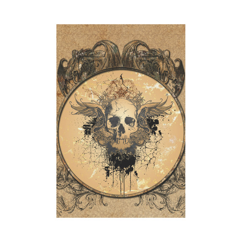 Awesome skull with wings and grunge Garden Flag 12‘’x18‘’（Without Flagpole）