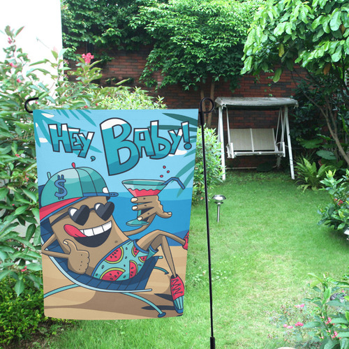 summer man surfer Garden Flag 12‘’x18‘’（Without Flagpole）