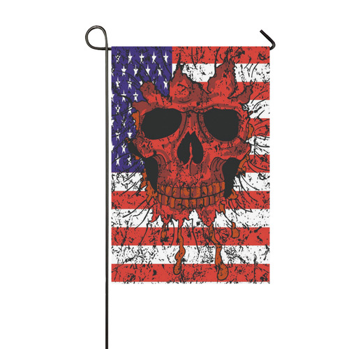 American flag skull Garden Flag 12‘’x18‘’（Without Flagpole）