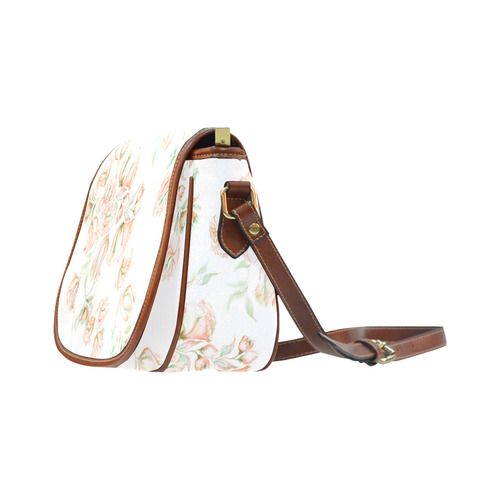 Chinese Peonies 4 Saddle Bag/Small (Model 1649) Full Customization