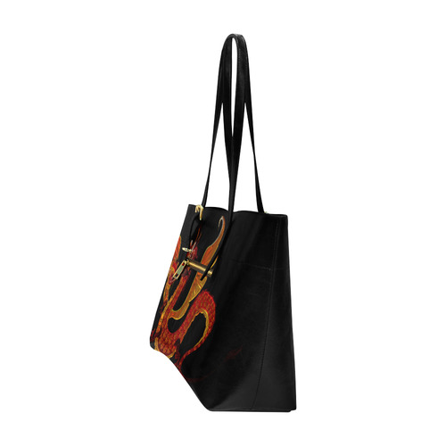 Awesome Metallic Gleaming Dragon Euramerican Tote Bag/Large (Model 1656)