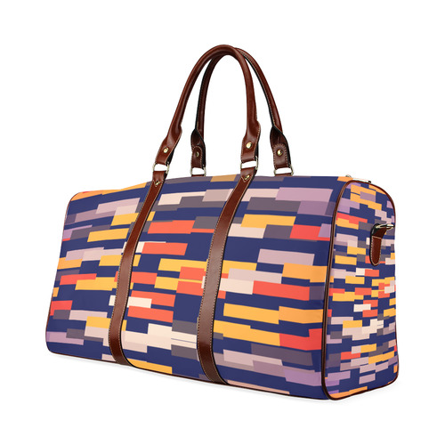 Rectangles in retro colors Waterproof Travel Bag/Small (Model 1639)