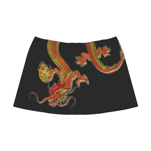 Fantastic Metallic Gleaming Dragon Mnemosyne Women's Crepe Skirt (Model D16)