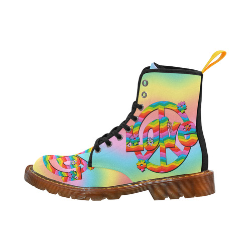 Colorful Love and Peace Background Martin Boots For Men Model 1203H