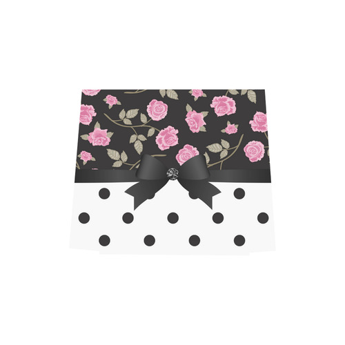 Black White Polka Dots Pink Roses Floral Pattern. Euramerican Tote Bag/Small (Model 1655)