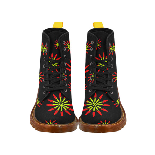 Red Flowers Martin Boots For Women Model 1203H