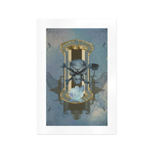 The blue skull with crow Art Print 13‘’x19‘’