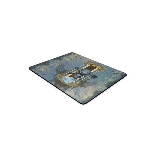 The blue skull with crow Rectangle Mousepad