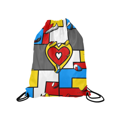 Right in the heart by Nico Bielow Medium Drawstring Bag Model 1604 (Twin Sides) 13.8"(W) * 18.1"(H)