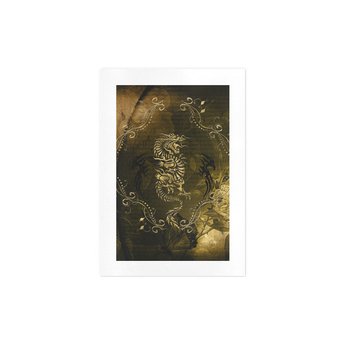 Wonderful chinese dragon in gold Art Print 7‘’x10‘’