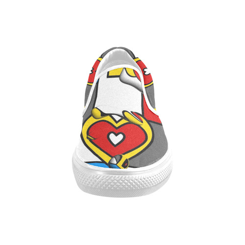 Right in the heart by Nico Bielow Women's Unusual Slip-on Canvas Shoes (Model 019)