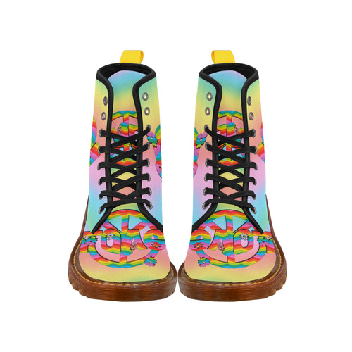 Colorful Love and Peace Background Martin Boots For Men Model 1203H