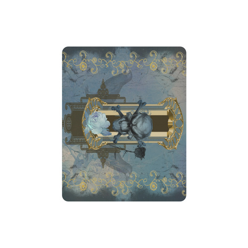 The blue skull with crow Rectangle Mousepad