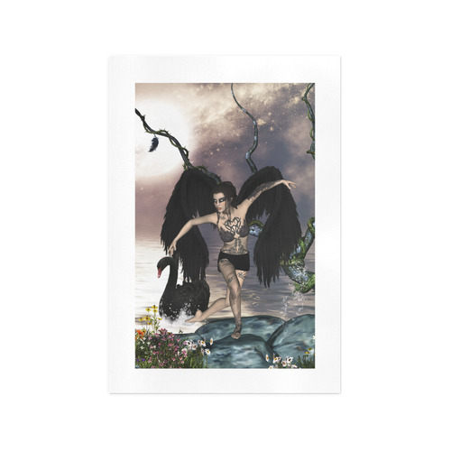 Wonderful dark swan fairy Art Print 13‘’x19‘’