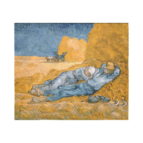 Vincent van Gogh Noon Rest from Work Cotton Linen Wall Tapestry 60"x 51"