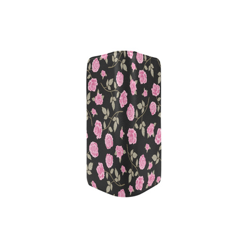 Pink Roses, Flowers on Black, Floral Pattern Women's Clutch Purse (Model 1637)