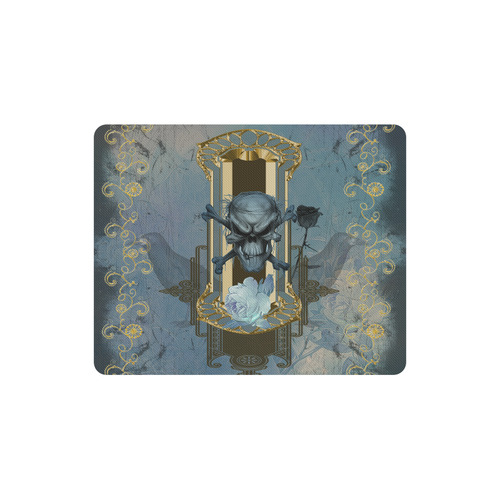 The blue skull with crow Rectangle Mousepad