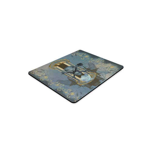 The blue skull with crow Rectangle Mousepad