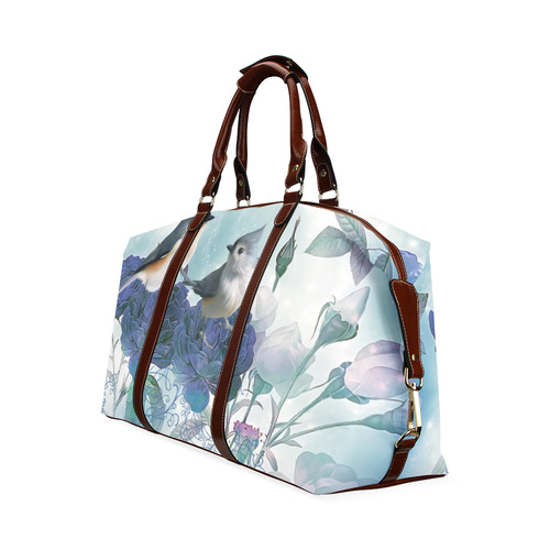 Cute birds with blue flowers Classic Travel Bag (Model 1643) Remake