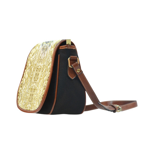 BUTTERFLY DANCE GOLD Saddle Bag/Small (Model 1649)(Flap Customization)