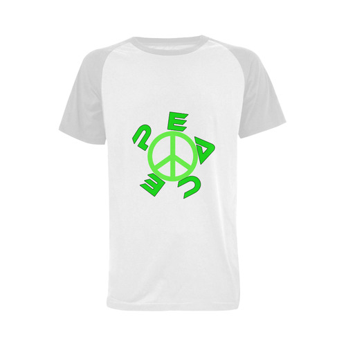green PEace Men's Raglan T-shirt (USA Size) (Model T11)