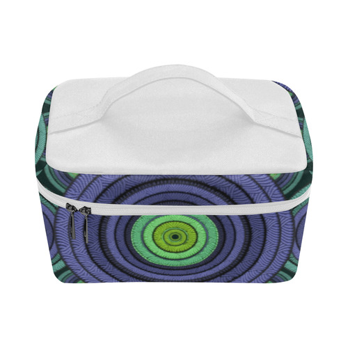 Green and Blue Stitched pattern Cosmetic Bag/Large (Model 1658)