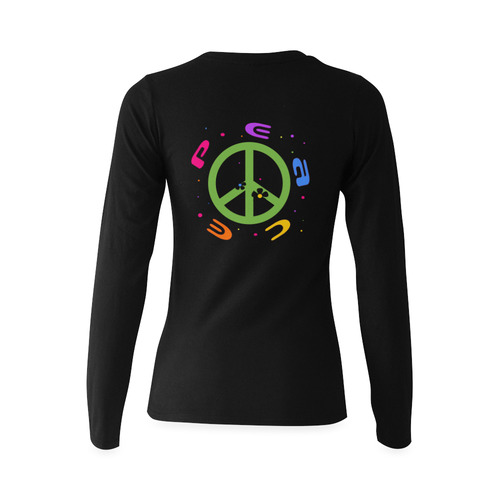 peace pink 3d color Sunny Women's T-shirt (long-sleeve) (Model T07)