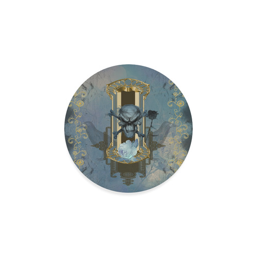 The blue skull with crow Round Coaster