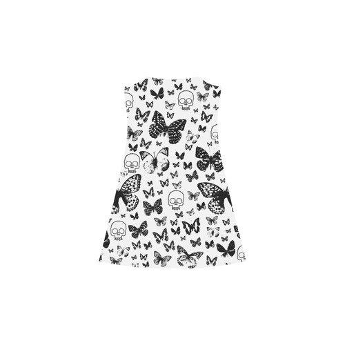 B&W Skulls & Butterflies Alcestis Slip Dress (Model D05)