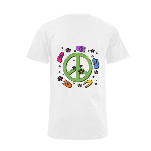 peace  3d color Men's V-Neck T-shirt  Big Size(USA Size) (Model T10)