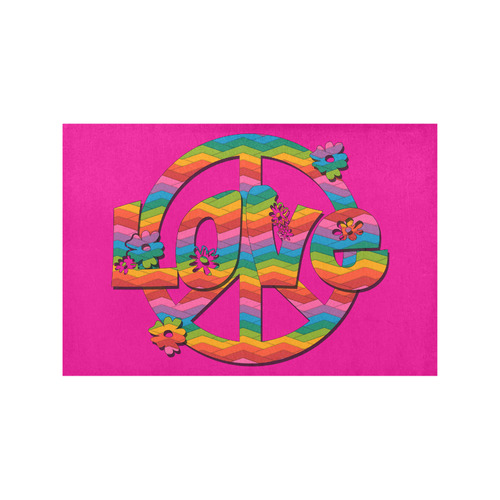 Colorful Love and Peace Placemat 12''x18''